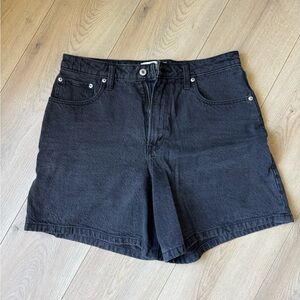 Abercrombie black denim Curve Love shorts